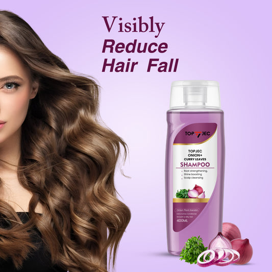 TOPJEC® Onion & Curry Leaves Shampoo – Hair Fall & Dandruff Control