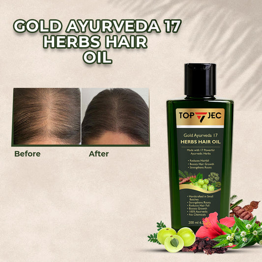 TOPJEC GOLD AYURVEDA 17 HERBS HAIR OIL