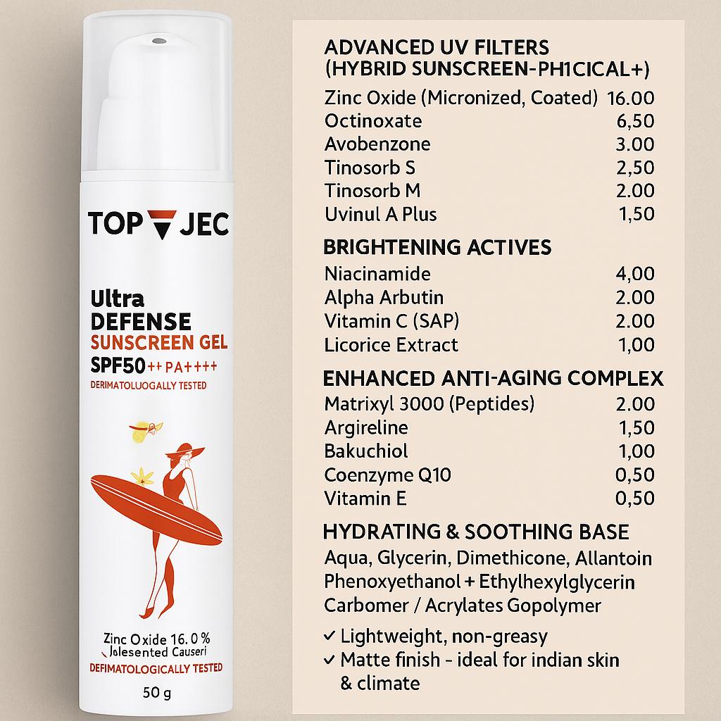 Topjec® SPF 50+ PA++++ Ultra Defense Sunscreen