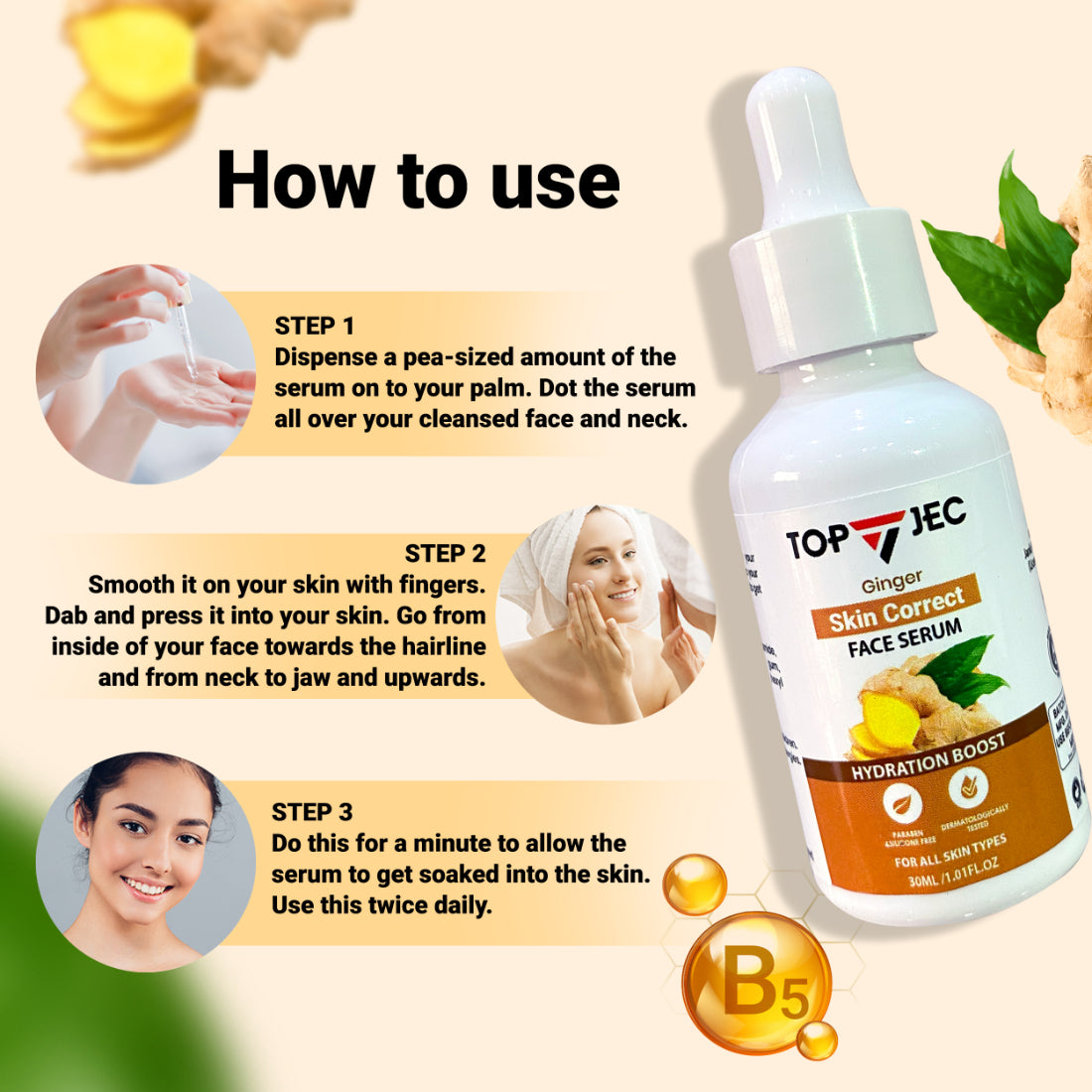 TOPJEC GINGER SKIN CORRECT FACE SERUM