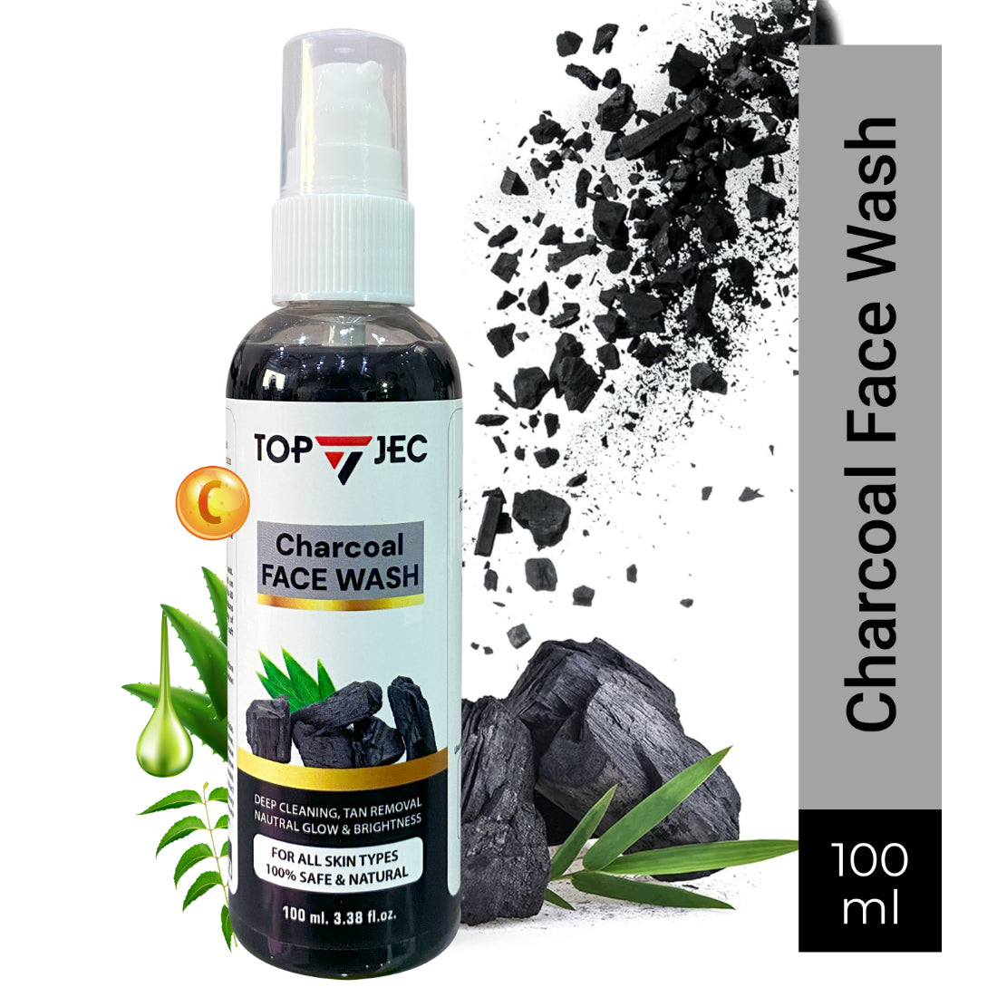 Topjec Deep Clean Charcoal Face Wash