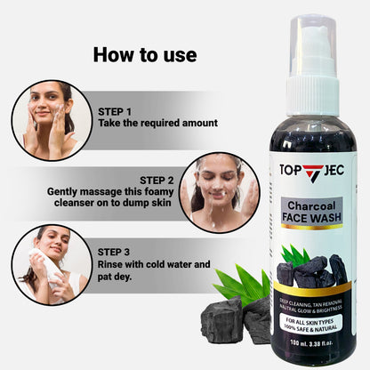 Topjec Deep Clean Charcoal Face Wash