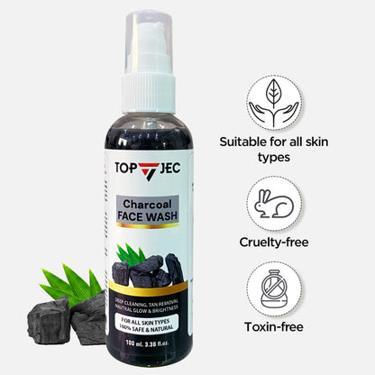 Topjec Deep Clean Charcoal Face Wash
