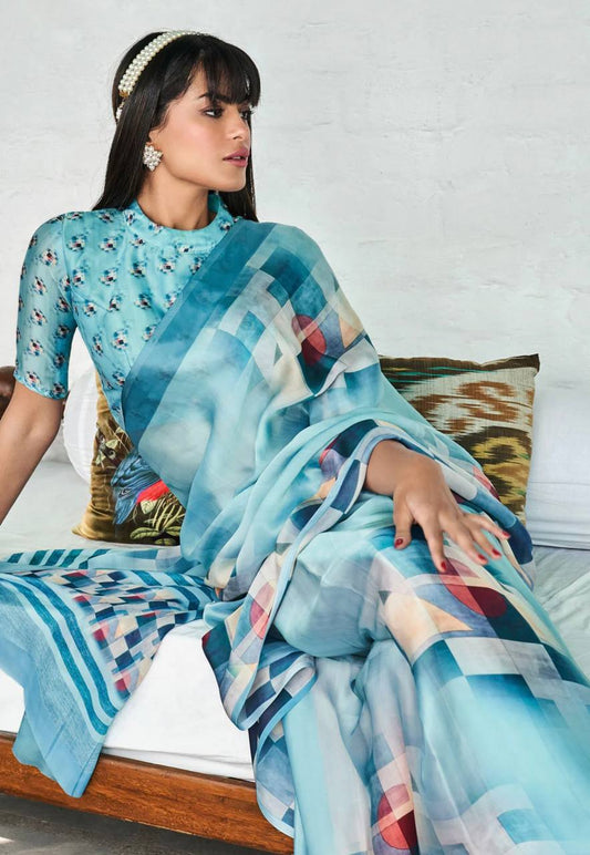 Digital_ printed crepe soft Silk sarees