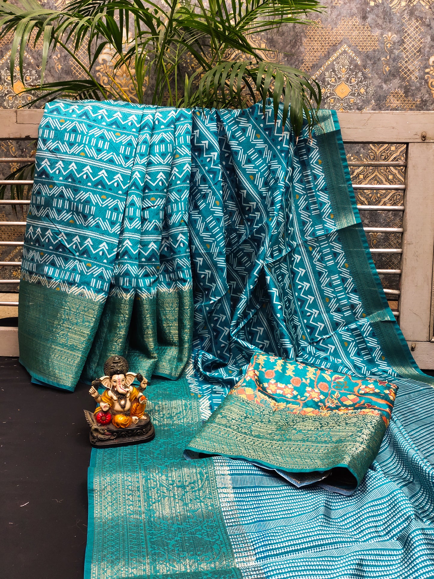 Banarasi silk IKKAT Print sarees with stylish Digital Print