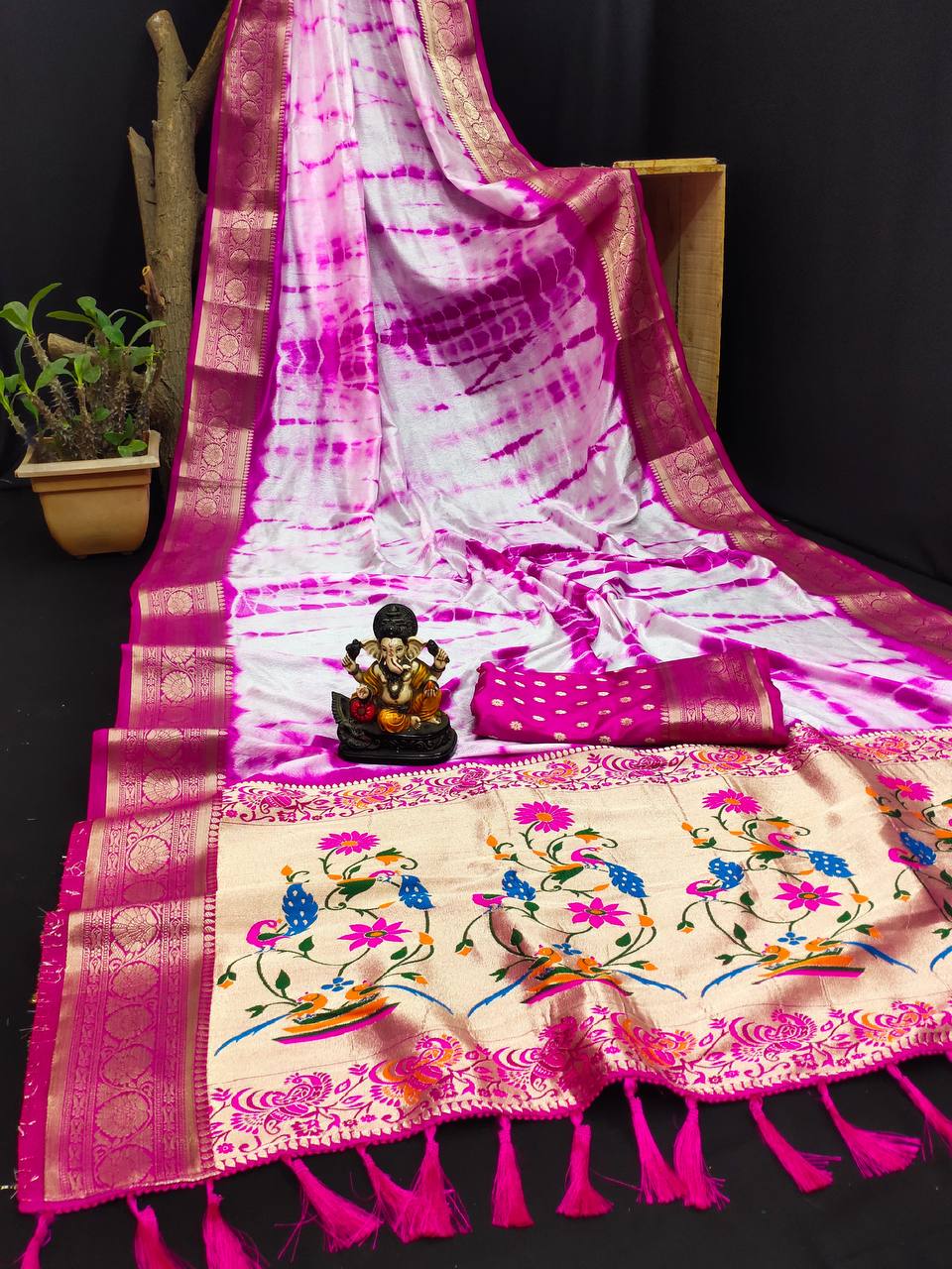 Original Sibori work with soft Dola silk drapes