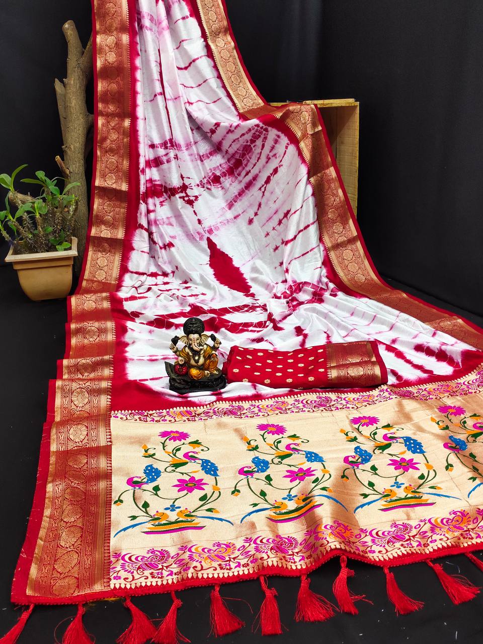 Original Sibori work with soft Dola silk drapes