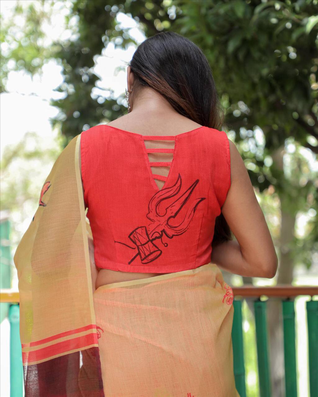 Digital Print in soft linen fabric Pattern saree