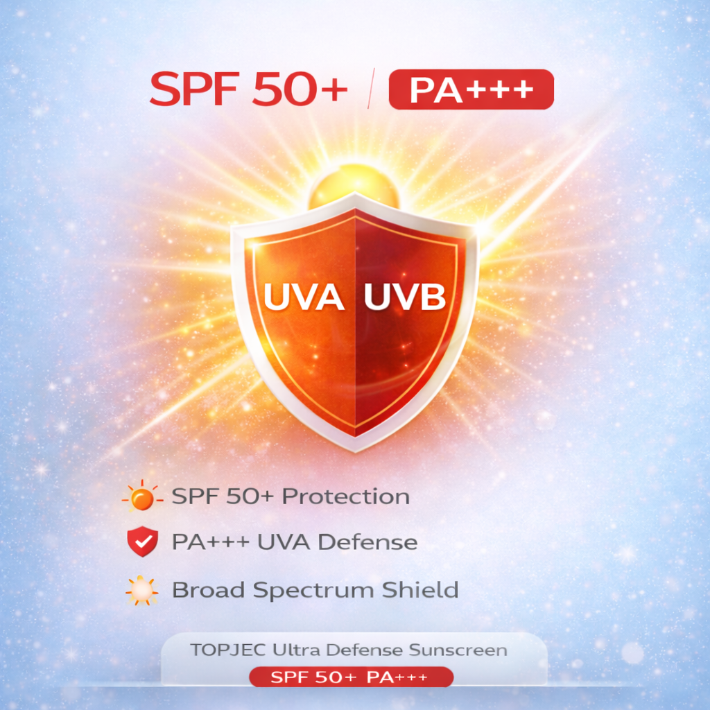 TOPJEC SPF 50+ PA++++ Sunscreen 50 ml | Zinc Oxide & Niacinamide