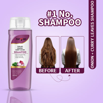 TOPJEC® Onion & Curry Leaves Shampoo – Hair Fall & Dandruff Control