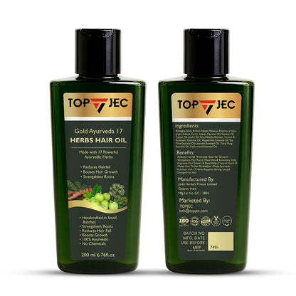 TOPJEC GOLD AYURVEDA 17 HERBS HAIR OIL