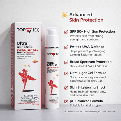 TOPJEC SPF 50+ PA++++ Sunscreen 50 ml | Zinc Oxide & Niacinamide