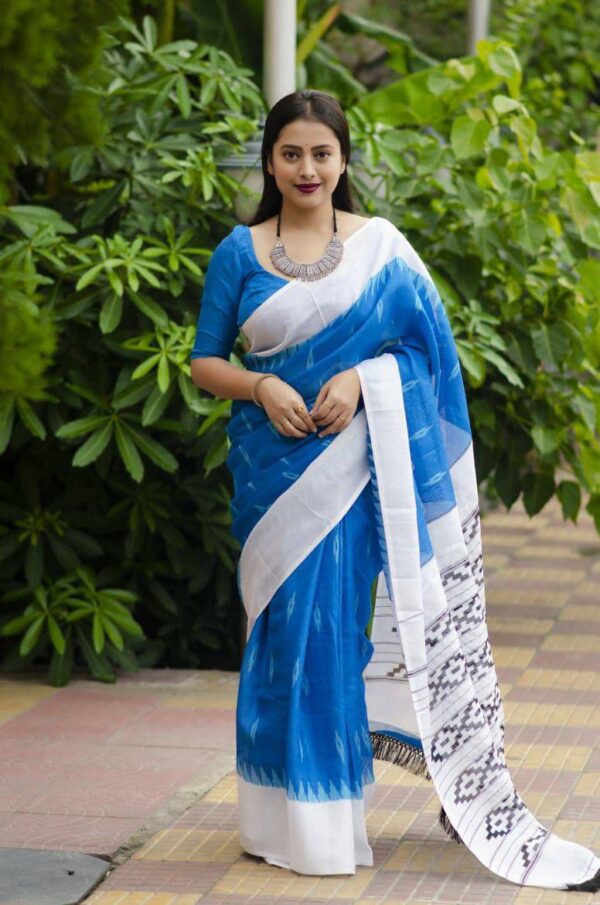 Designer Linen Cotton Sarees - Image 2