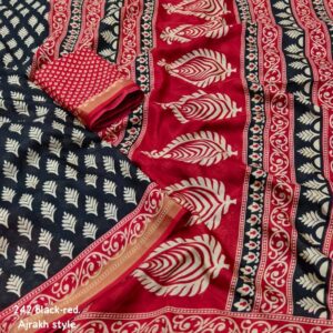 Designer Ajrakh Print Sarees