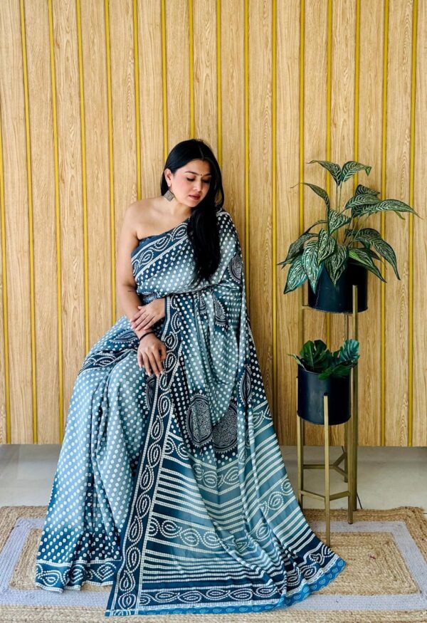 Designer Semi Crap Sarees - Image 11