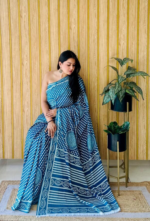 Designer Semi Crap Sarees - Image 4