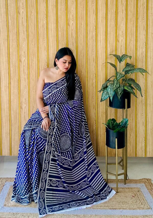 Designer Semi Crap Sarees - Image 6