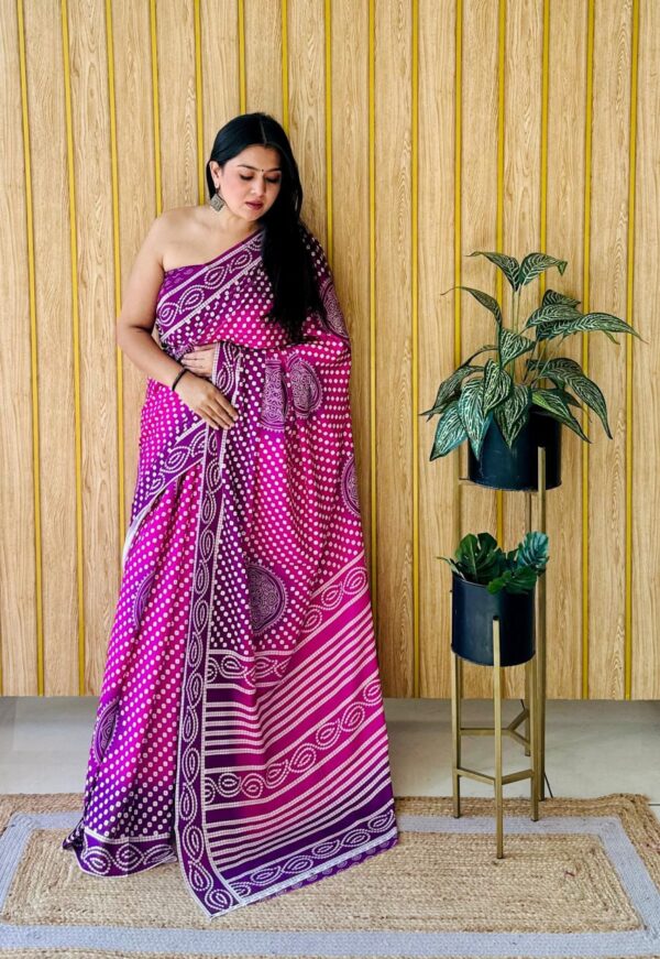Designer Semi Crap Sarees - Image 8