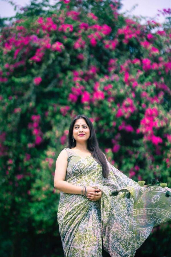 Designer Linen Cotton Sarees - Image 5