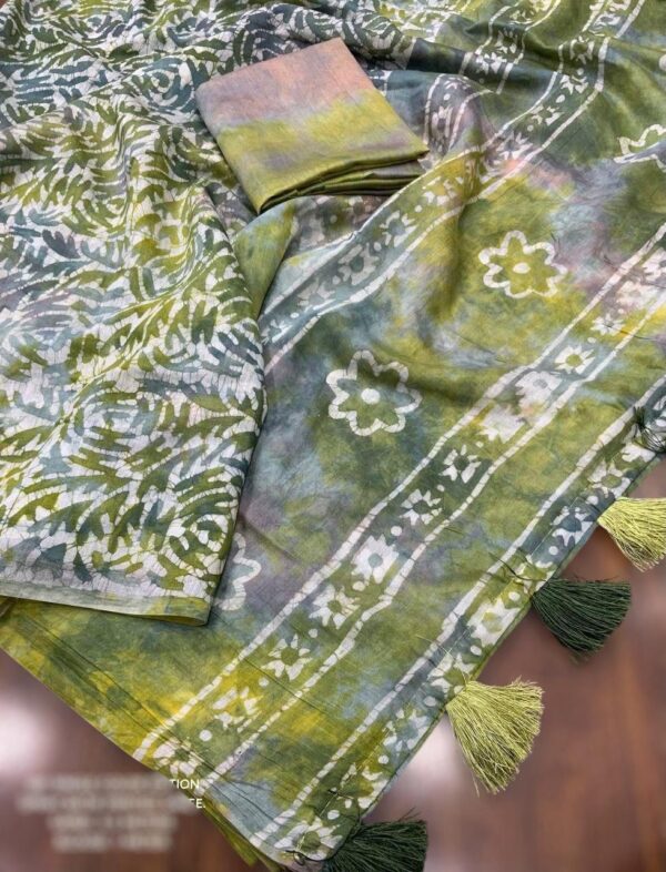 Designer Linen Cotton Sarees - Image 7