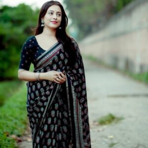 Designer Ajrakh Cotton Sarees