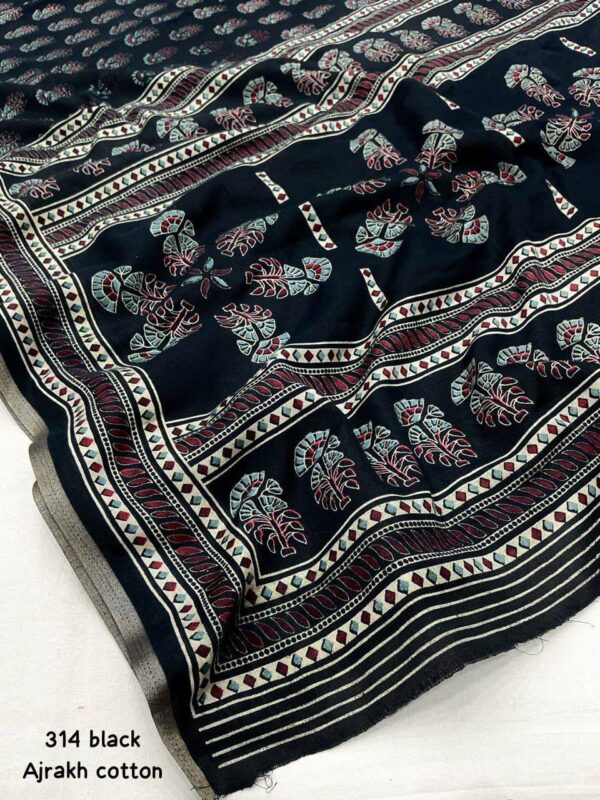 Designer Ajrakh Cotton Sarees - Image 6