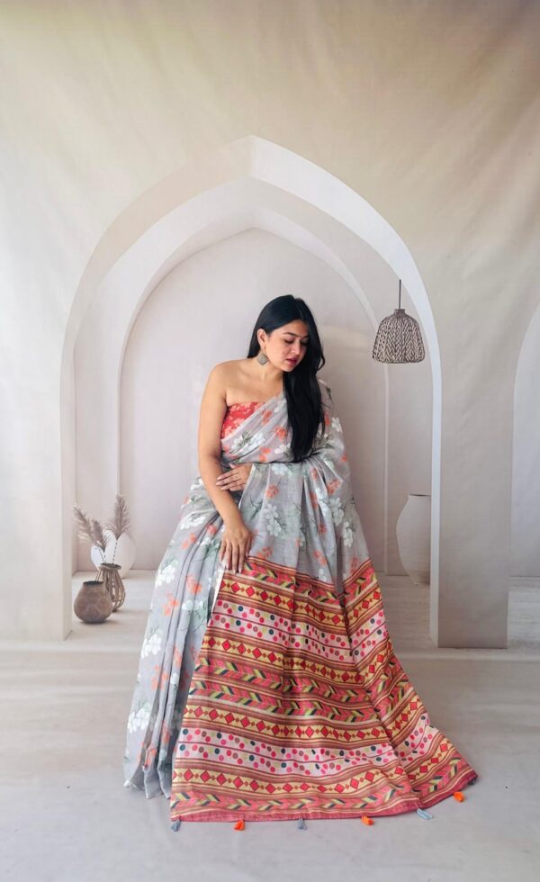 Designer Linen Sarees - Image 16