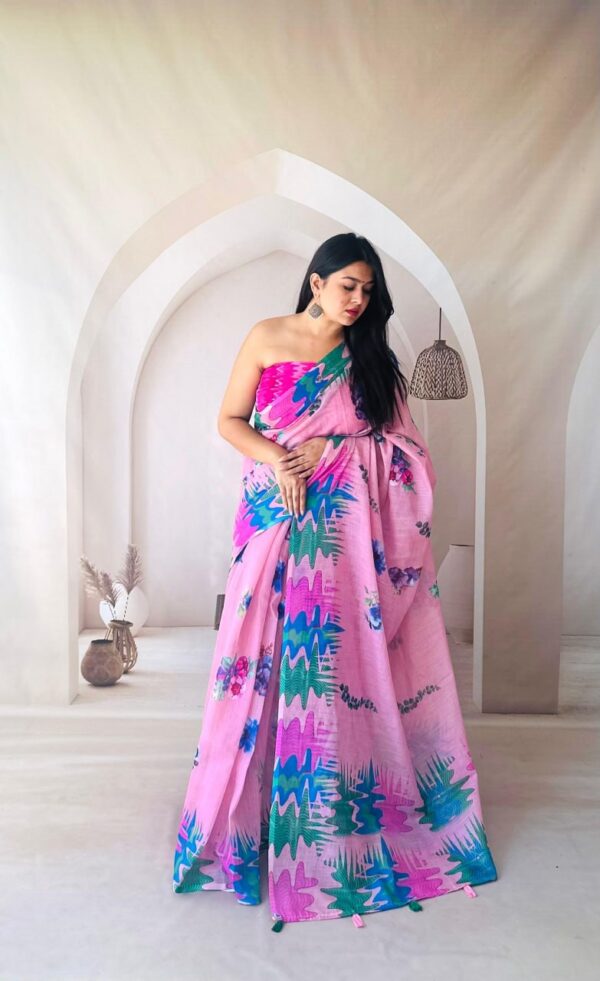 Designer Linen Sarees - Image 6