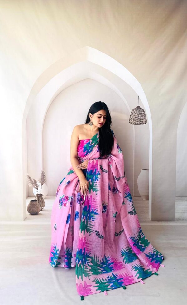 Designer Linen Sarees - Image 8