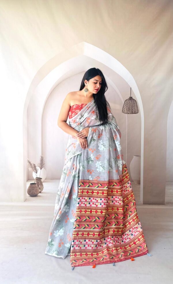 Designer Linen Sarees - Image 17