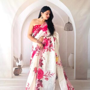 Designer Linen Sarees