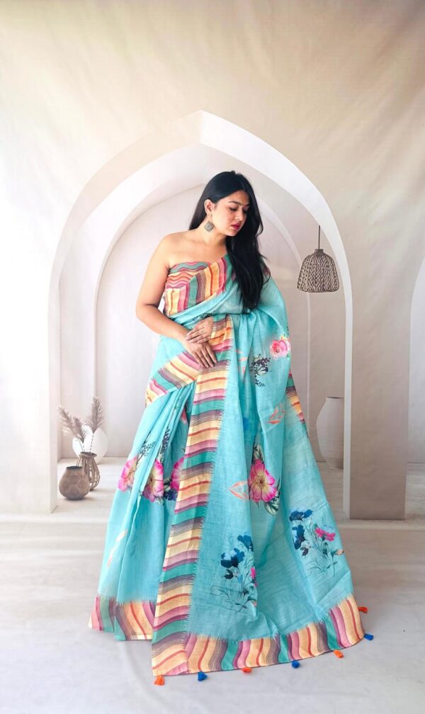 Designer Linen Sarees - Image 9