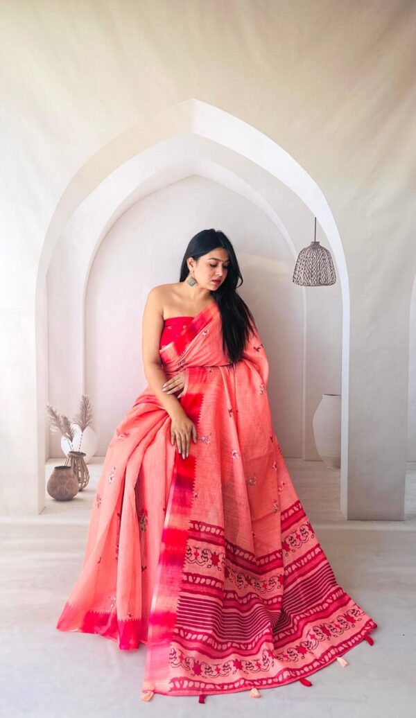 Designer Linen Sarees - Image 11