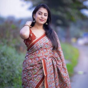 Designer Ajrakh Print Sarees