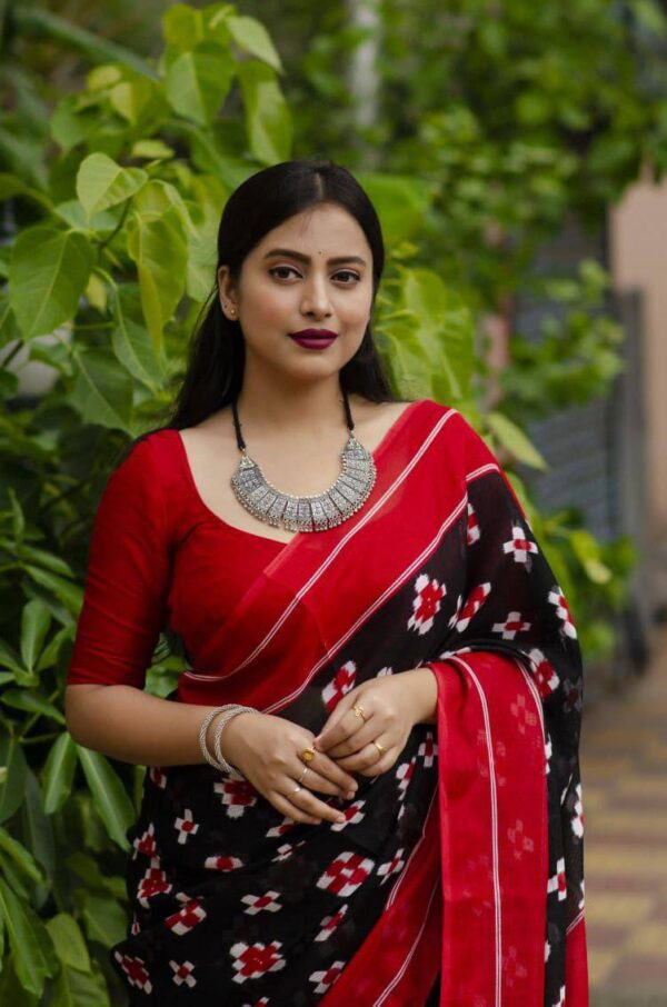 Designer Linen Cotton Sarees - Image 5