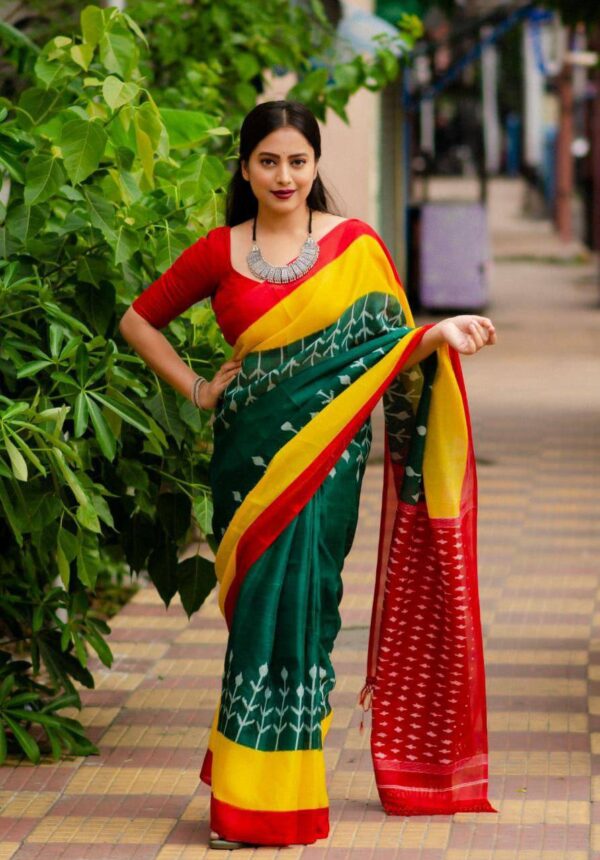Designer Linen Cotton Sarees - Image 6