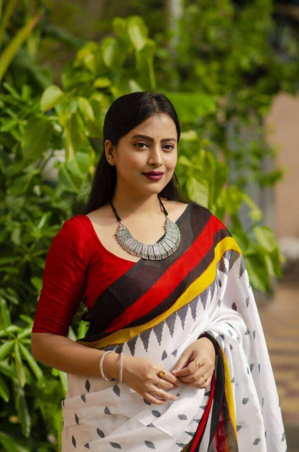 Designer Linen Cotton Sarees - Image 8