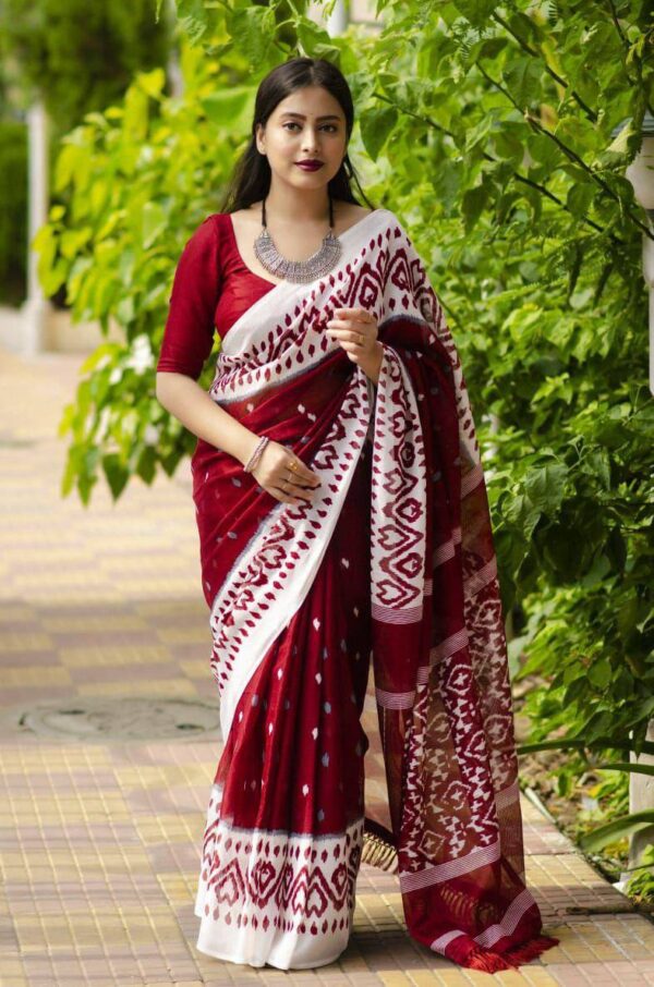 Designer Linen Cotton Sarees - Image 9