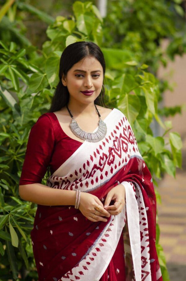 Designer Linen Cotton Sarees - Image 10