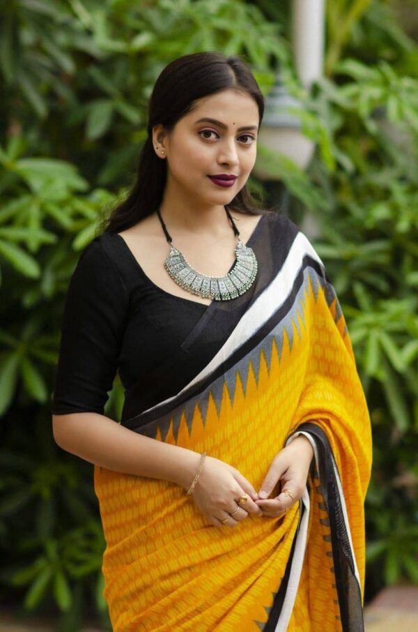 Designer Linen Cotton Sarees - Image 18