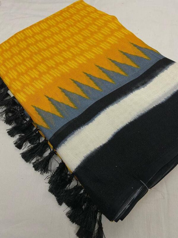 Designer Linen Cotton Sarees - Image 24