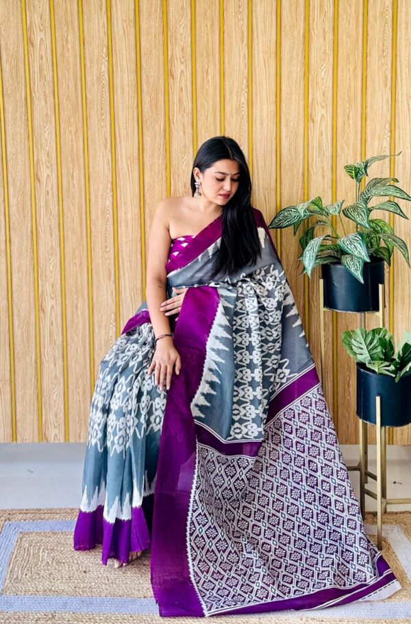 Designer Chic Linen Sarees - Image 5
