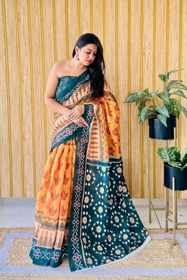 Designer Chic Linen Sarees - Image 3