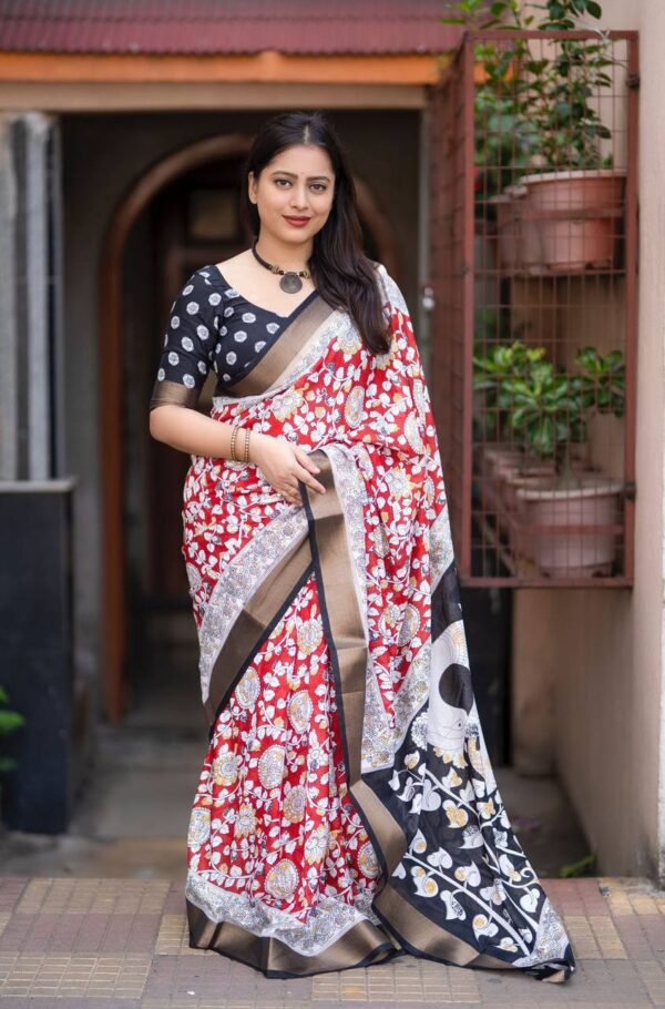 Designer Kalamkari Sarees - Image 5