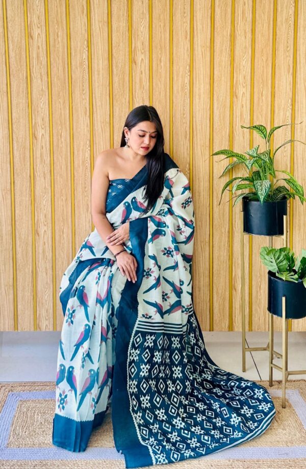 Designer Linen Sarees - Image 11