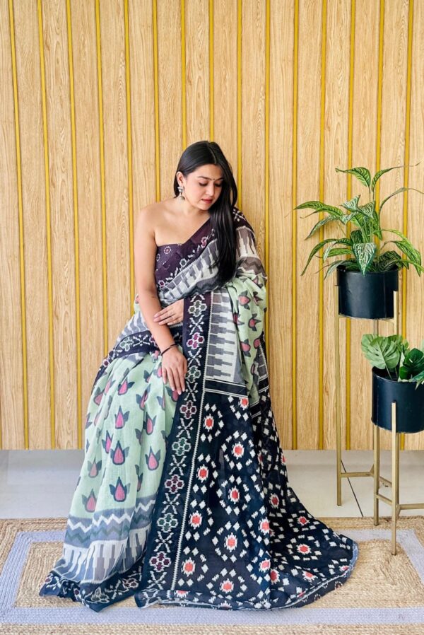 Designer Linen Sarees - Image 4