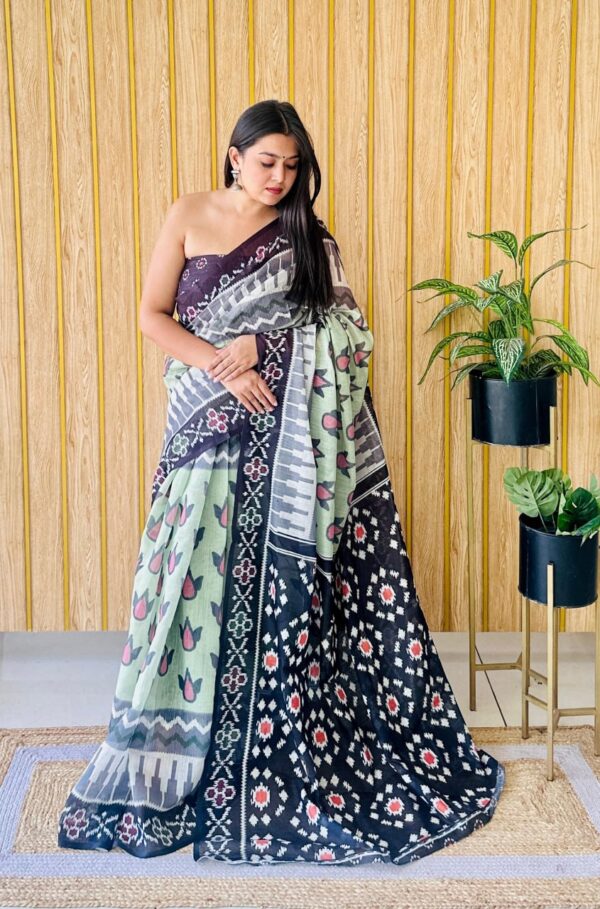 Designer Linen Sarees - Image 5