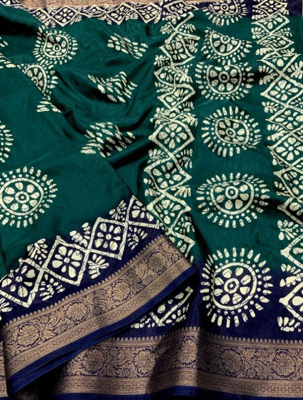 Designer Cotton Crape Sarees - Image 16