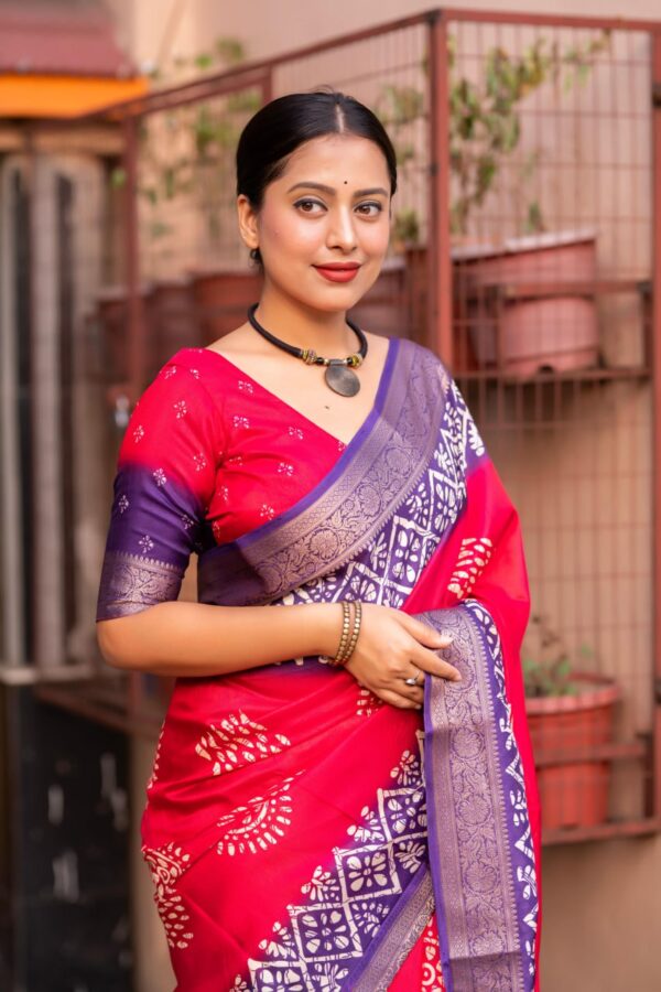 Designer Cotton Crape Sarees - Image 4