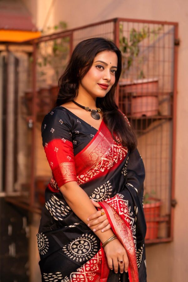Designer Cotton Crape Sarees - Image 3